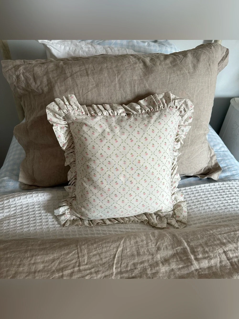 Soft pinks and greens accent pillows - Home Accents